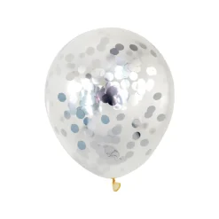Konfettiballon 30 cm 5 stk. sølv