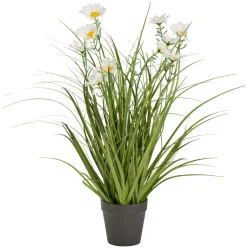 Kunstgræs med margueritblomster 50 cm
