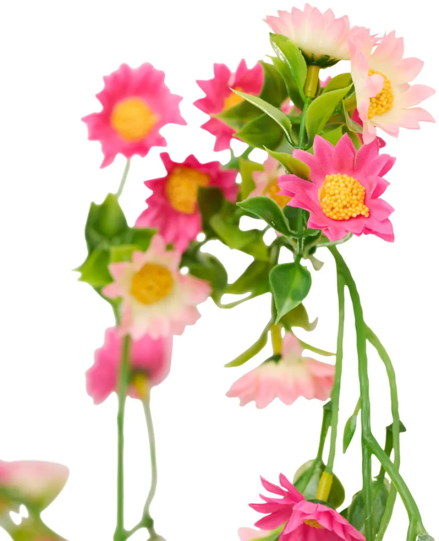 Kunstig blomsterranke lyserød 210 cm