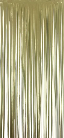 Lametta gardin m/selvklæb 90 x H250 cm guld