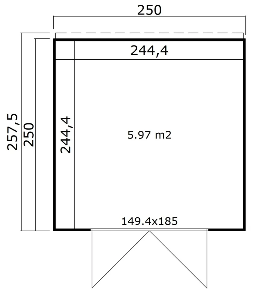 Lasita Maja redskabsrum Felix 2 250 x 250 cm