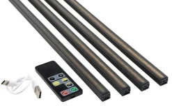 LED-lysskinne til akustikpanel sort 1 meter 4-pk.