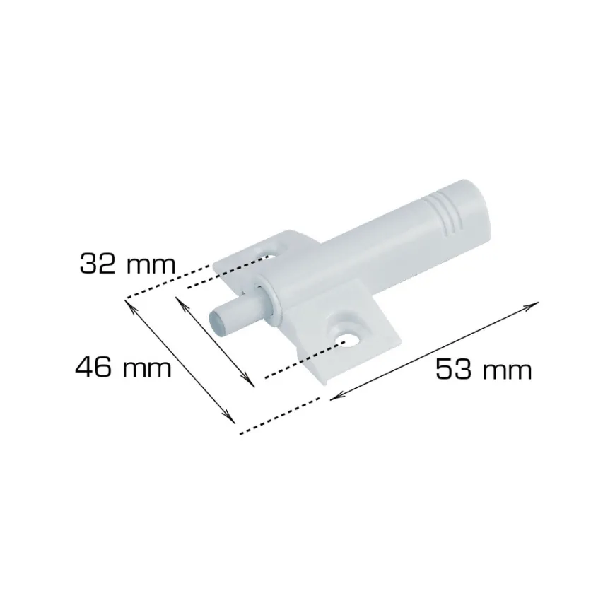 Lågedæmper 53 x 46 mm 2 stk. hvid