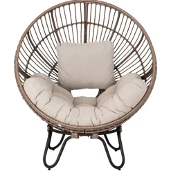 Loungestol Louisiana natur/sort inkl. hynde - Sunlife®