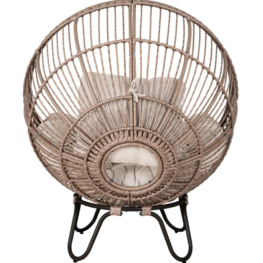 Loungestol Louisiana natur/sort inkl. hynde - Sunlife®