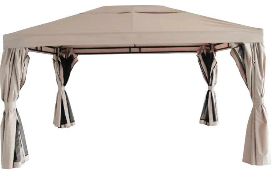 Luksus pavillon 3 x 4 m beige og sort
