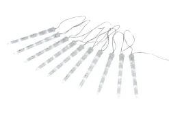 Lyskæde m/istapper 10 LED hvid 9,5 meter