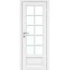 Massiv hvidmalet enkelt glasdør 72,5 x 204 cm