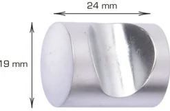 Møbelgreb cylinder 19 mm krom 2 stk.