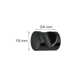 Møbelgreb cylinder 19 mm sort 2 stk.