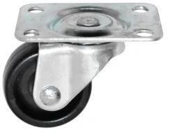 Møbelhjul drejbart med plade sort 30 mm
