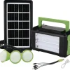 Nødradio med solceller, 3 lygter og powerbank 1800 mAh