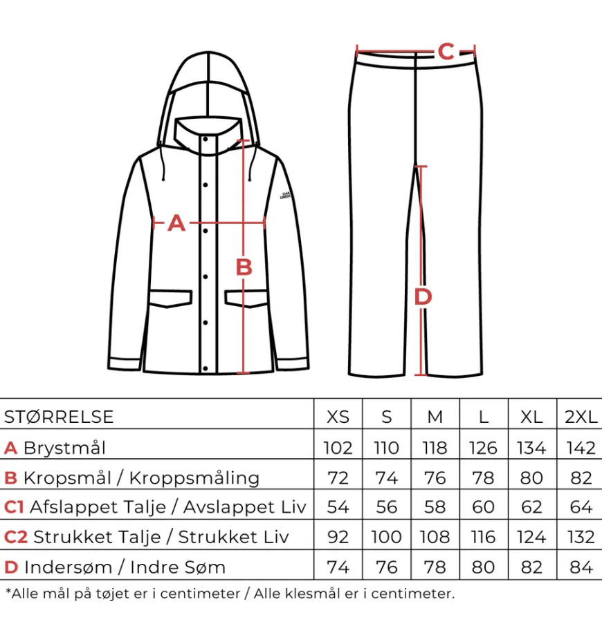 Oak Creek® regntøj unisex sort str. XXL