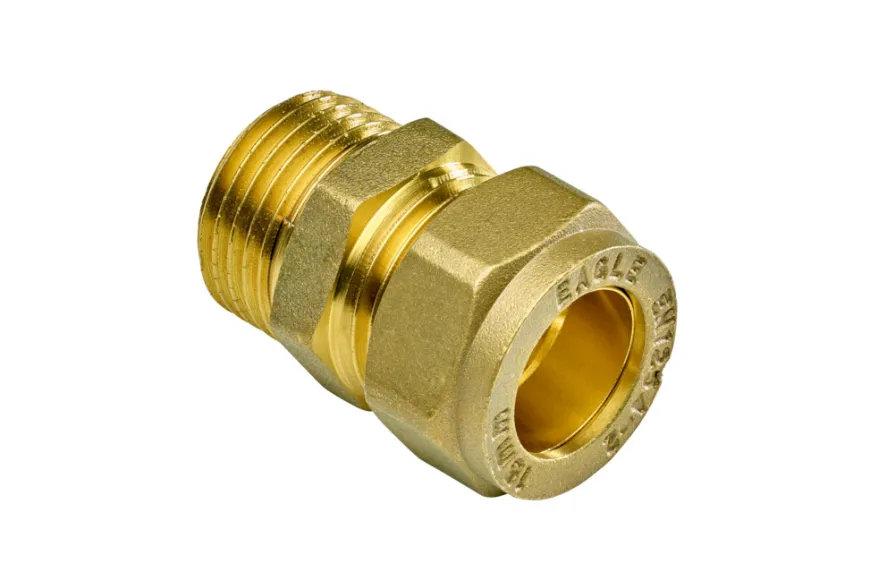 Overgangsnippel til kobberrør/PEX 1/2" x 15 mm