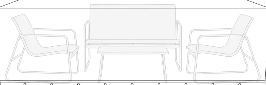 Overtræk til havemøbelsæt L220 x B130 x H85 cm - Sunlife®