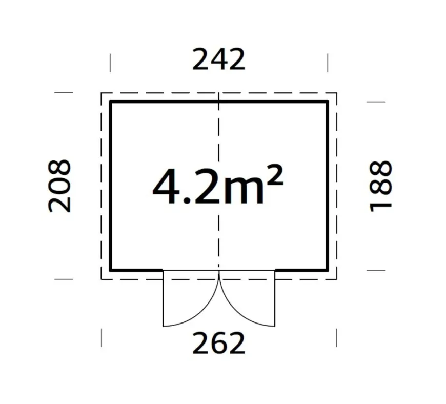 Palmako redskabsrum Elisa 208 x 262 cm