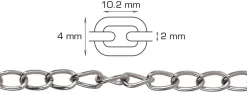 Panserkæde 2 meter x 2,0 mm