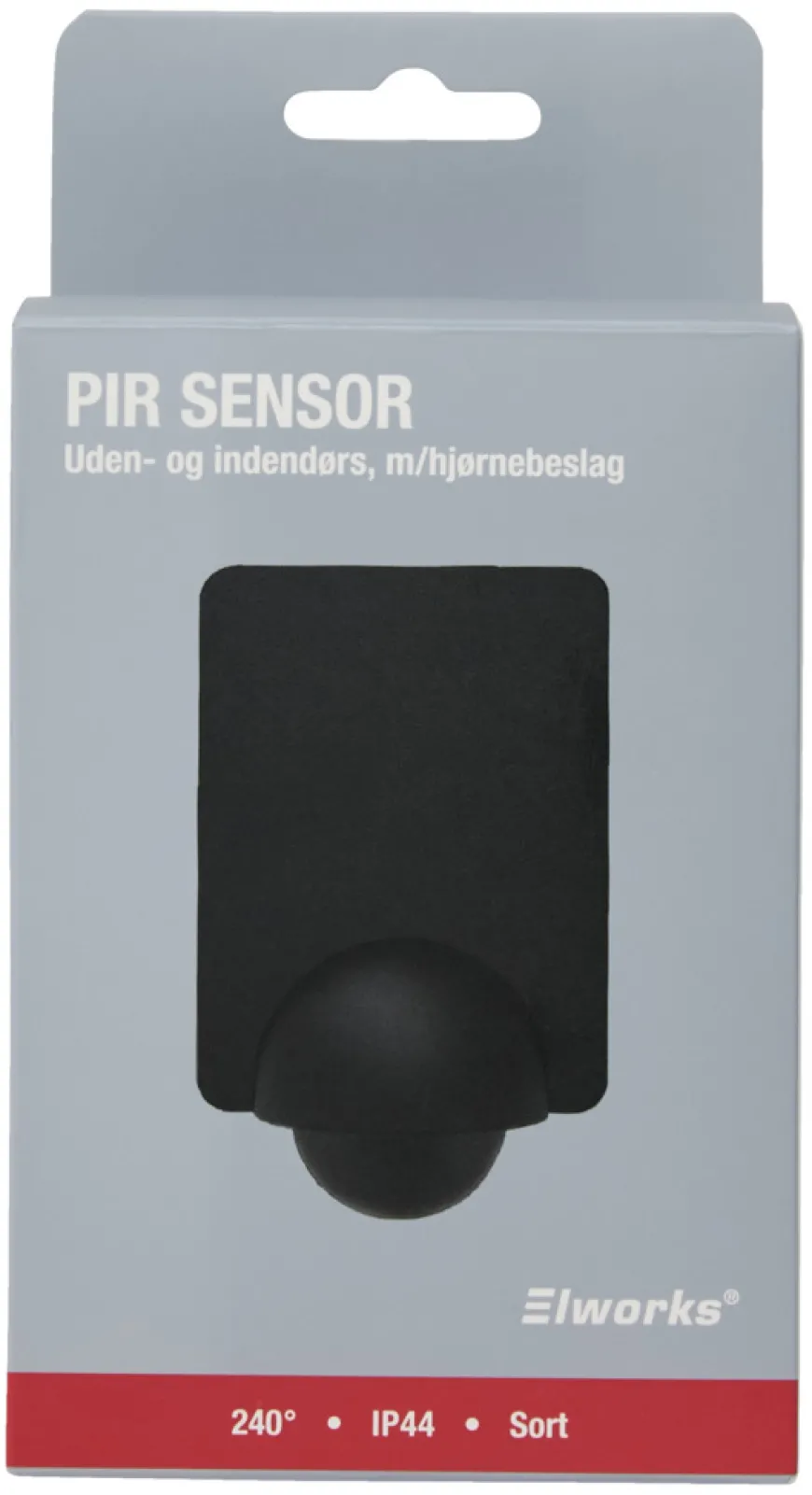 PIR-sensor 240° indendørs/udendørs sort - Elworks