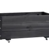 Plantekasse på hjul sort 94 x 54 x 45 cm