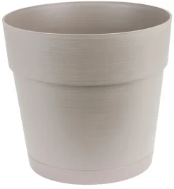 Plastkrukke m/selvvandingsdepot varm grå Ø29 cm