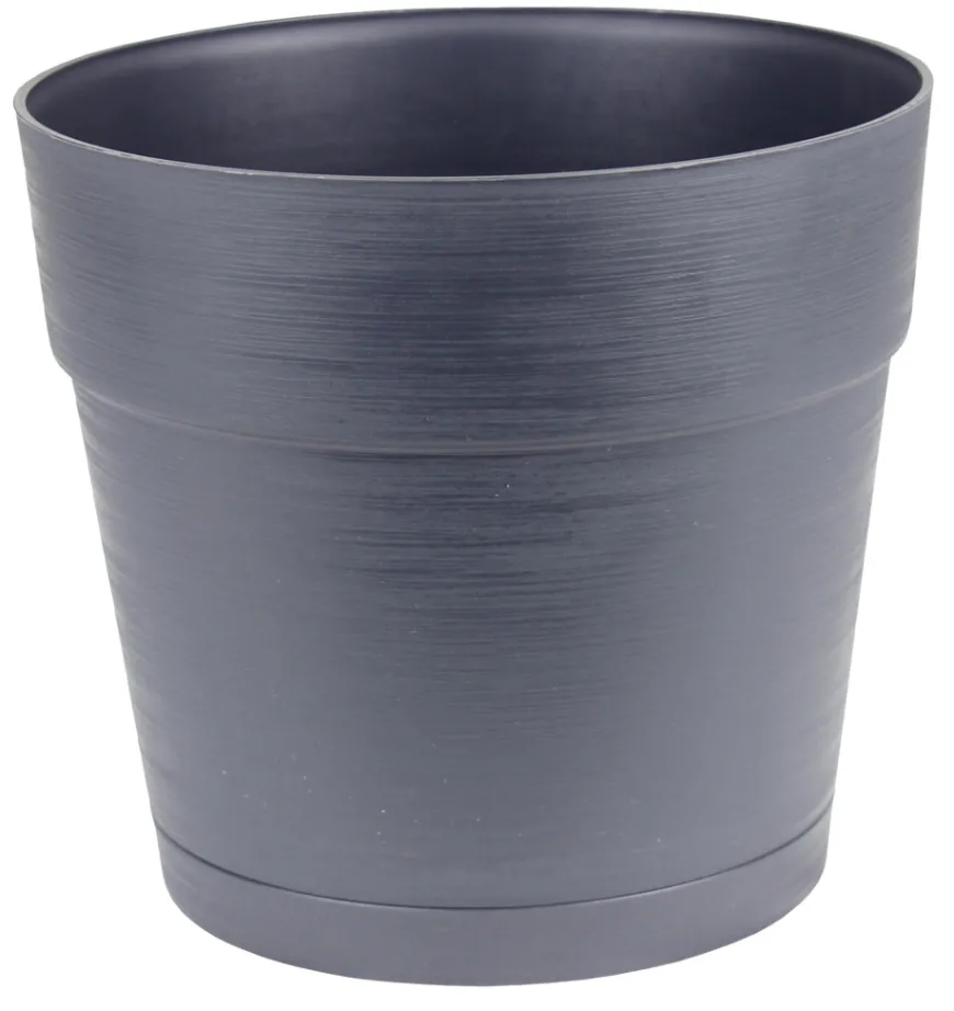 Plastkrukke m/selvvandingsdepot sort Ø38 cm