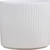 Potteskjuler Pillar Stripes hvid Ø17 cm