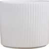 Potteskjuler Pillar Stripes hvid Ø14 cm