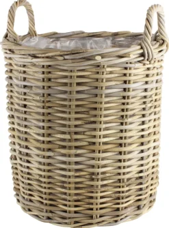 Rattankurv m/plast Ø30 cm