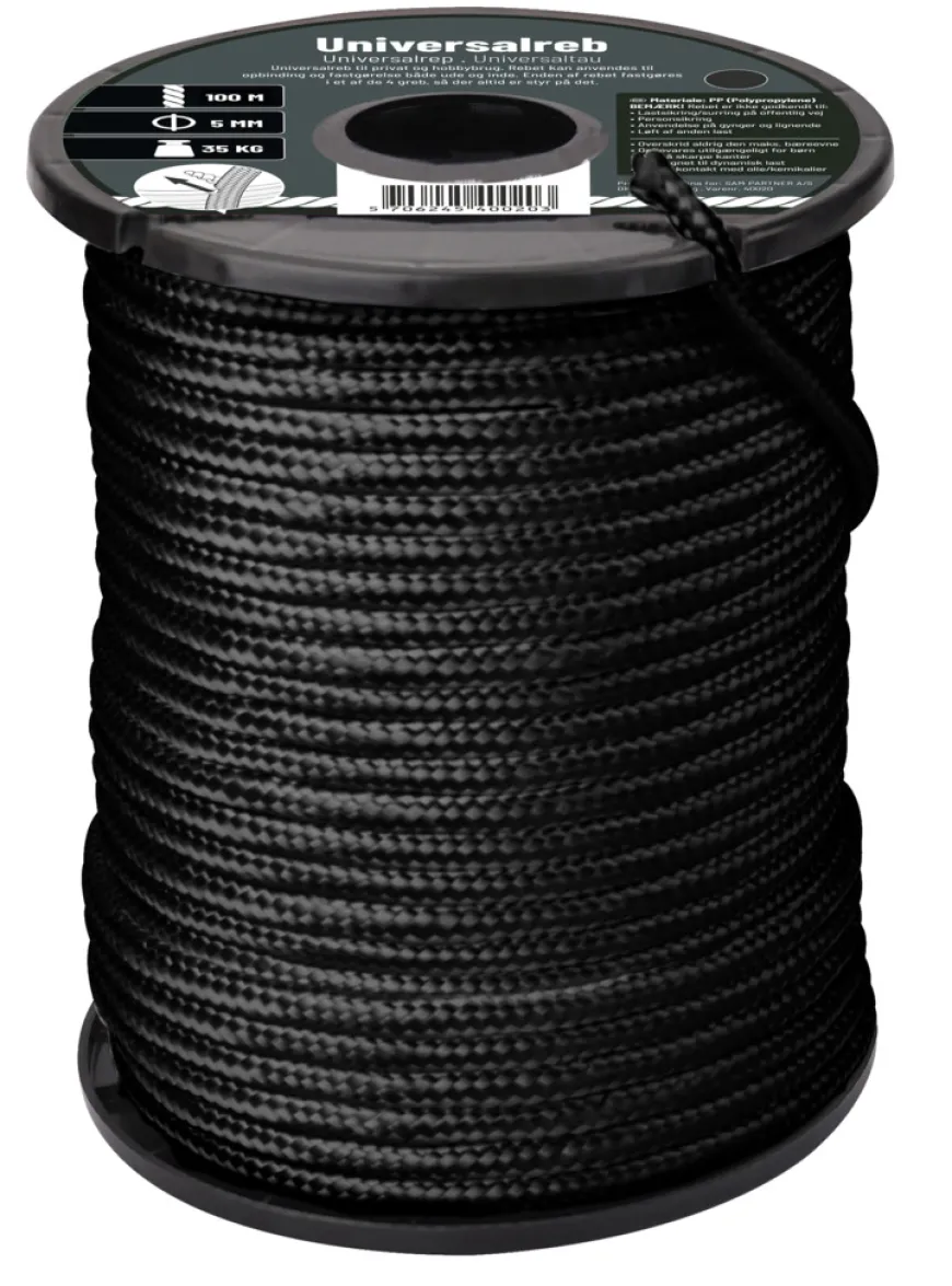 Reb universal Ø5 mm x 100 meter sort