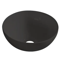 Rund porcelænsvask fritstående/topmonteret sort Ø40 cm