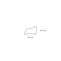 Sandliste plast hvid - 10 x 16 x 3000 mm