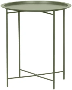 Sidebord Michigan stål olivengrøn Ø46,8 cm - Sunlife®
