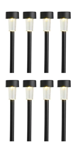 Solcellelamper til haven sort H35,5 cm 8-pk. - Garden®