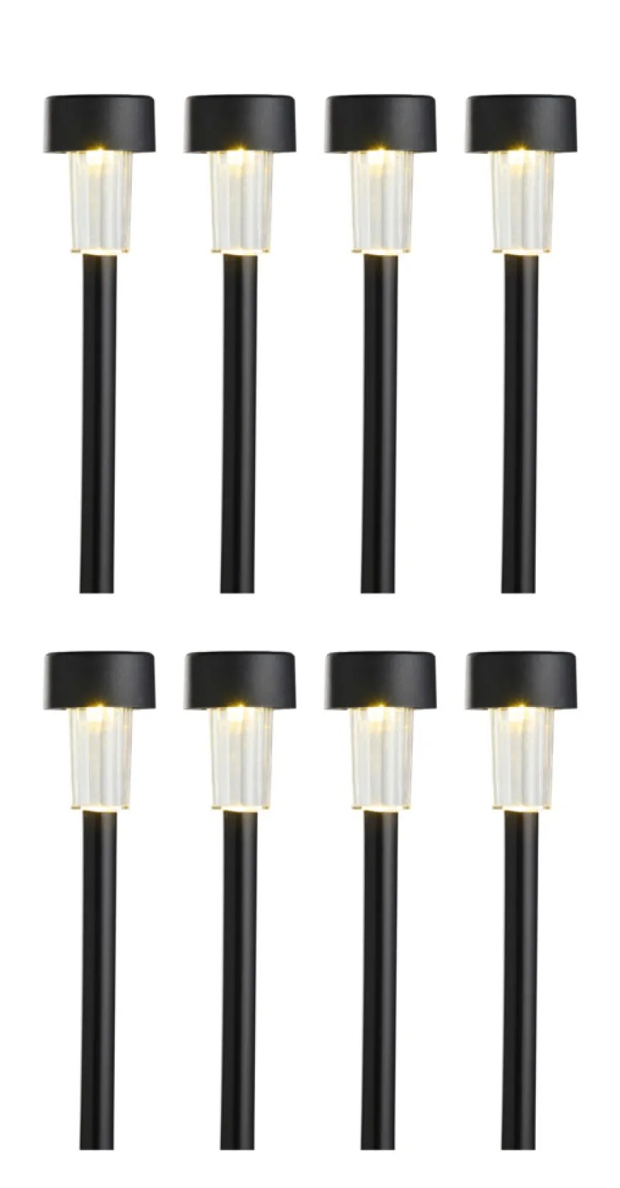 Solcellelamper til haven sort H35,5 cm 8-pk. - Garden®