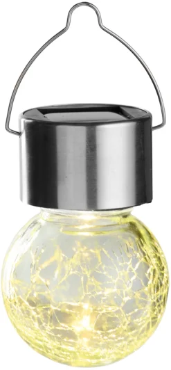 Solcellepære glas/metal Ø6 cm 3-pk. - Garden®