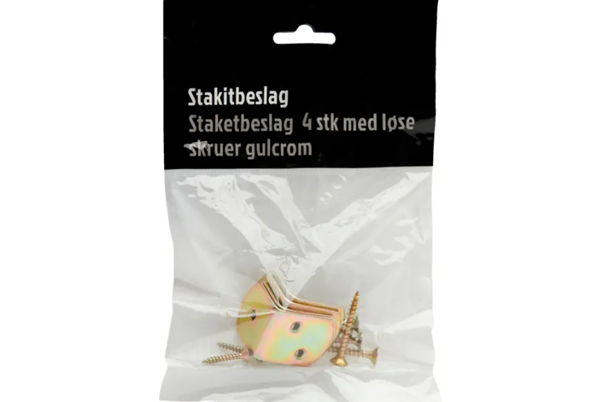 Stakitbeslag gulcrom 4 stk.