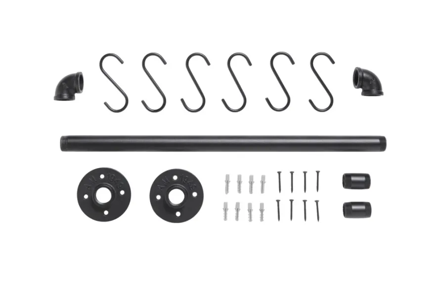 Stang m/6 kroge sort 615 mm
