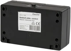 Stikkontakt dobbelt m/jord matsort - Elworks
