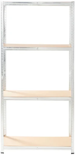 Stålreol galv. m/4 hylder - 90 x 190 x 40 cm