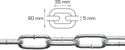 Svejst langleddet kæde 5 mm x 5 meter