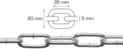 Svejst langleddet kæde 5 mm x 2 meter