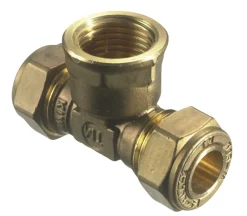 T-klemring m/muffe messing 12 x 1/2" x 12 mm