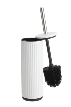 Toiletbørste m/riller rund hvid Ø9 x 38 cm - REN