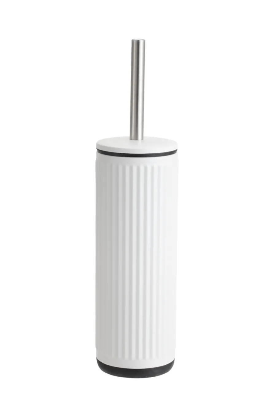 Toiletbørste m/riller rund hvid Ø9 x 38 cm - REN