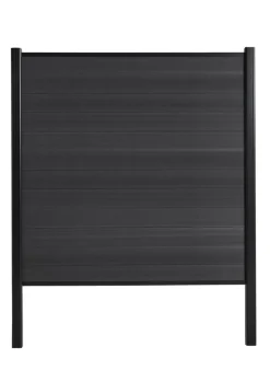 Top-/bundliste til panelhegn sort aluminium 172 cm
