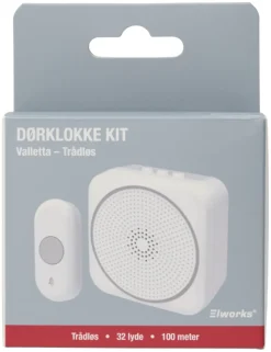 Trådløs dørklokke Valletta m/1 ringetryk