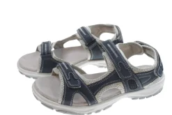 Trekkingsandaler dame denimfarvet læder str. 38