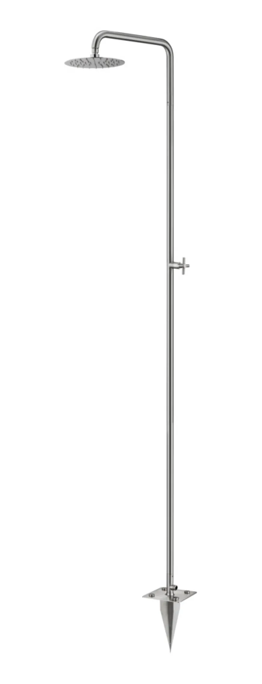 Udendørs bruser til koldt vand børstet