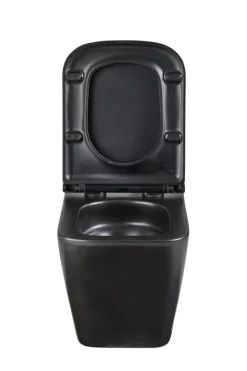 Væghængt toilet kantet m/Vortex skyl - sort