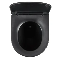 Væghængt toilet rund m/Vortex skyl - sort